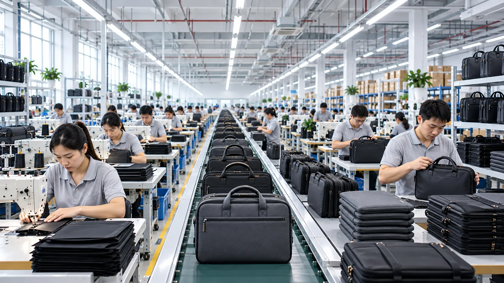 Laptop Bag factory production scene
