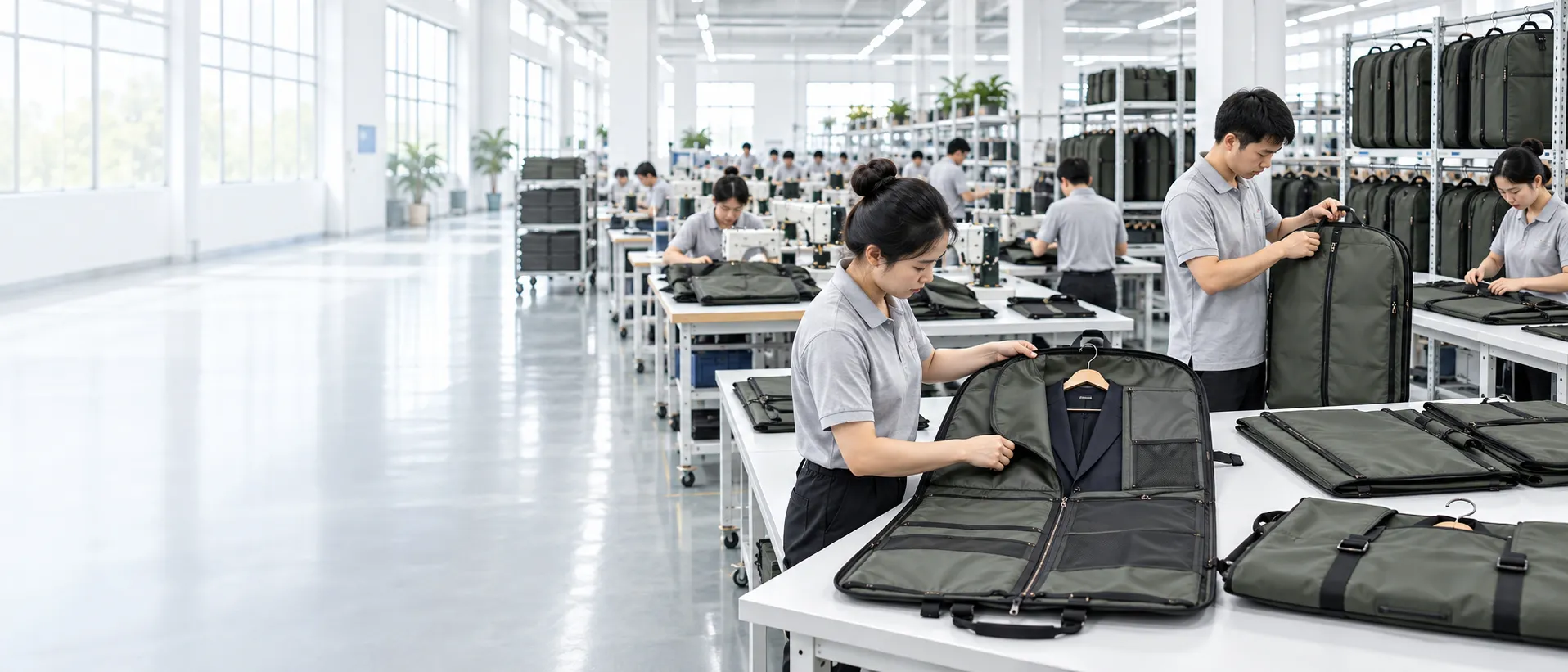 Travel garment bag manufacturing factory in China