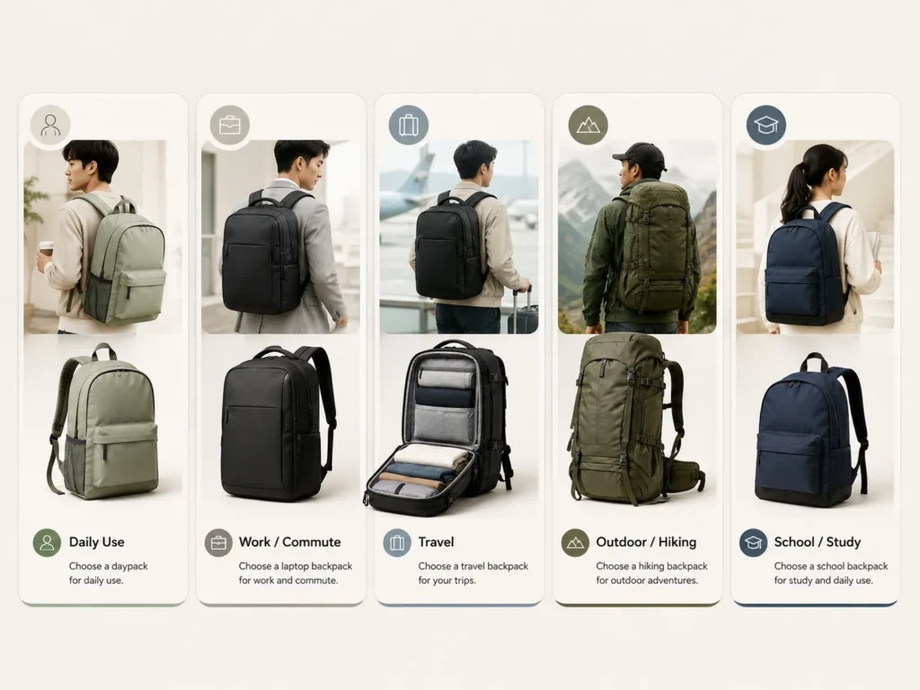 Backpack guide for daily use, work, travel, hiking, and school