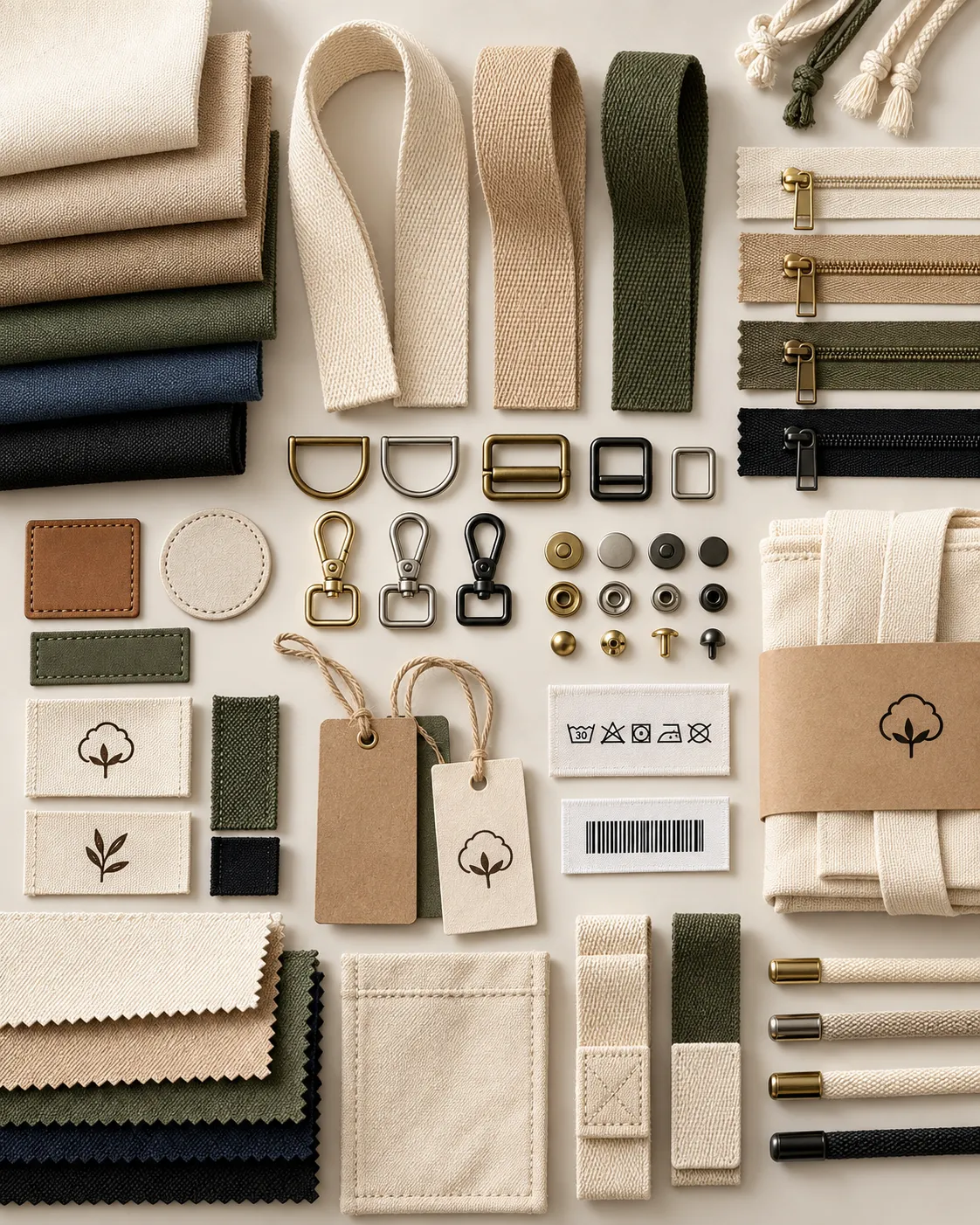 Cotton tote bag accessories and private label details