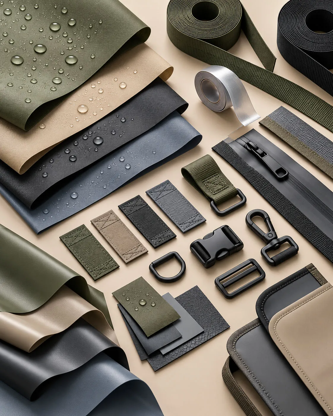 Waterproof crossbody bag material and coating options