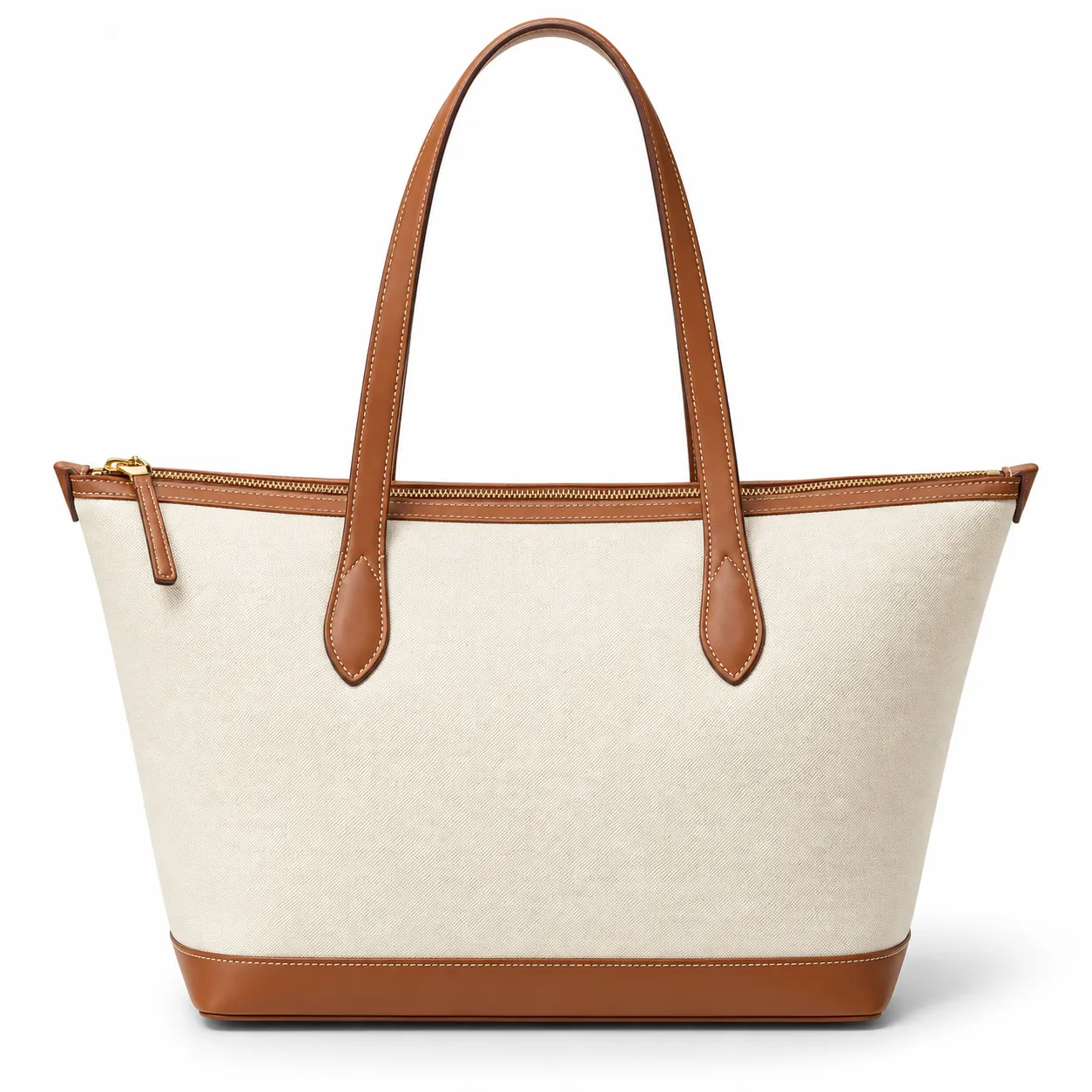 Zippered Canvas Tote Bag