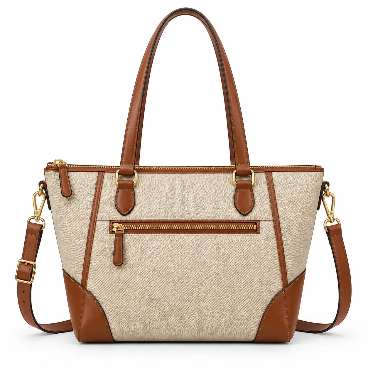 Zippered Crossbody Tote Bag